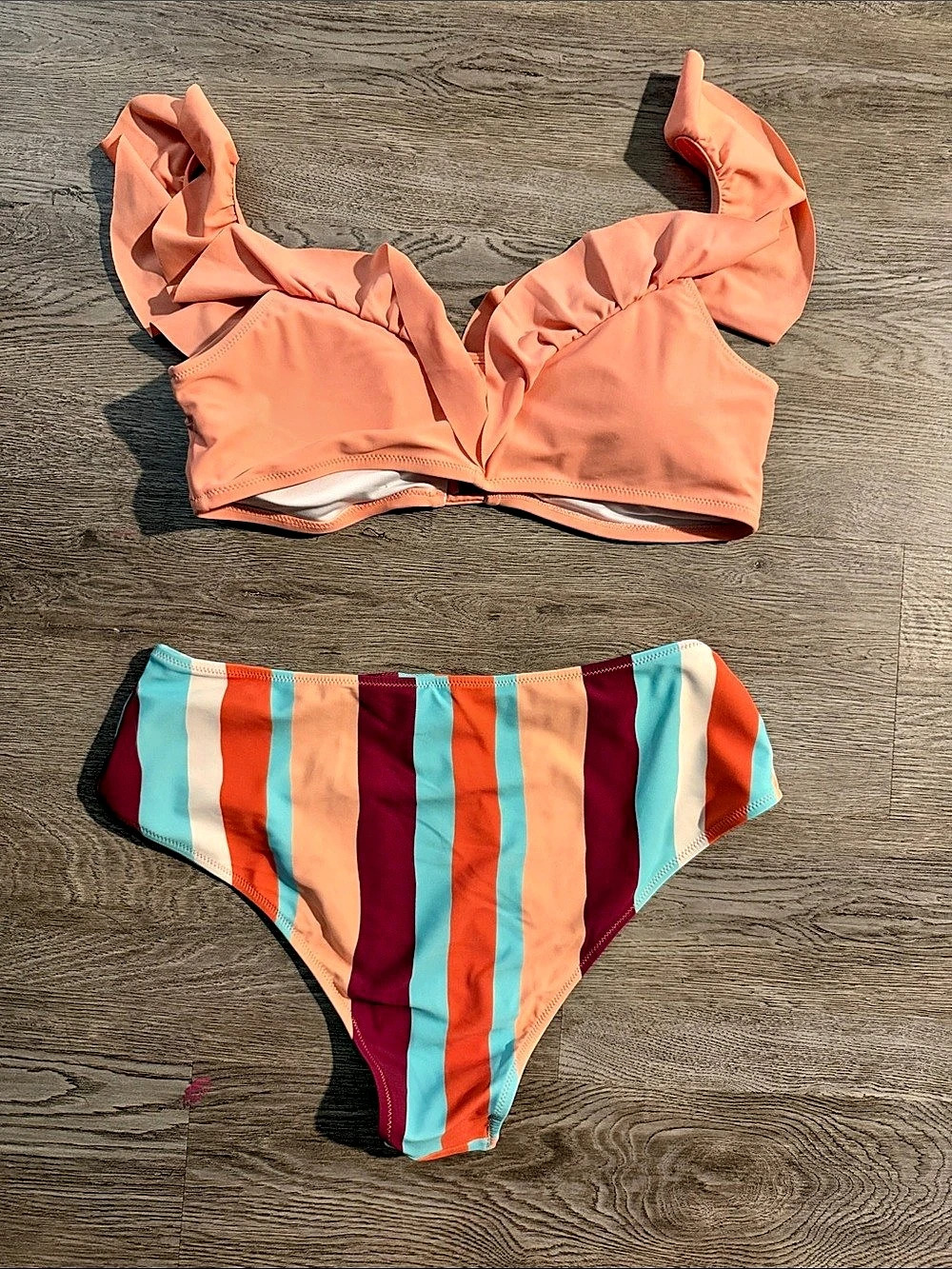 Cupshe Ruffle Striped Bikini - Picture 5 of 5